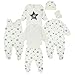 TupTam Ensemble Layette pour Bébé Nouveau-né, 7 Pièces, Gris étoiles Ecru, 56