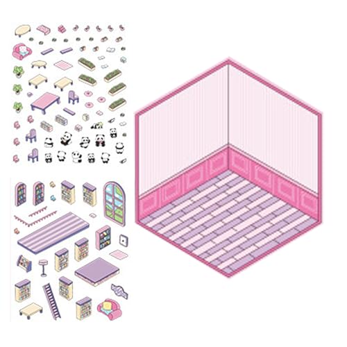 Nubamzy Calcomanías 3D de casas | Haz tu propia casa, resistentes a los arañazos, suministros de manualidades, calcomanías decorativas para álbumes de recortes, diario, proyectos escolares, decoración