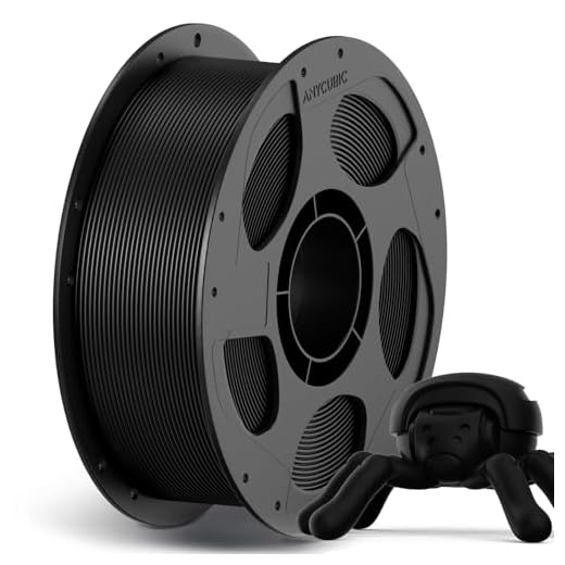 ANYCUBIC High Speed 3D Printer Filament 1.75mm, Print Up to 10X Faster, Rapid PLA Filament with High Prints Quality, Dimensional Accuracy +/- 0.02mm, 1KG Reusable Spool, Black