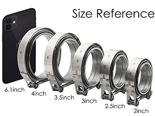 Kit de braçadeira de aço inoxidável V Band 304 com 2 flanges fêmeas macho braçadeira de escape de me