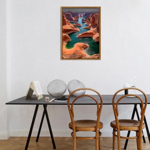Image of Glen Canyon Wall Art Colorado River Landscape Wall Decor Arizona National Park Wall Art Southwestern Desert Scenery Canvas Prints Red Rock Mountain Picture for Bedroom Bathroom Home Decoration 16x24 inch