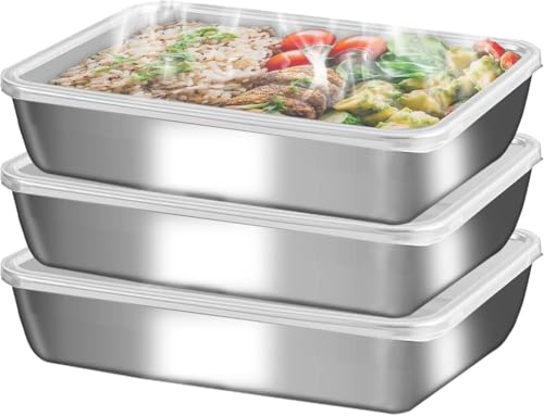Image of Premium Stainless Steel Food Tray with Lid | Multipurpose Serving, Baking, Storage & Meal Prep Container for Kitchen & Home (3)