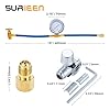 R134A AC Recharge Hose with Gauge and BPV31 Tap Valve Kit, 1/4" to Adapter, R134a Can Tap, SAE Hose for R12 R22 Port, Air Conditioning Refrigerant System #1