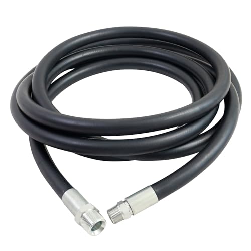 MENAITEK 1 Inch x 13 Foot Neoprene Diesel Fuel Transfer Hose NPT Male Ends Replacement for Electric Fuel Pumps Gasoline Dispenser & Farm Oil Transfer