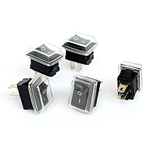 Ytian 5Pcs Interrupteur Bascule Mini Bateau 3A 250 V/6A 125 V AC 2 Pin I/O SPST Cover