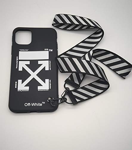 NCANGU Off White Black case Compatible with iPhone case with Strap (iPhone 11 Pro Max -6.5″)
