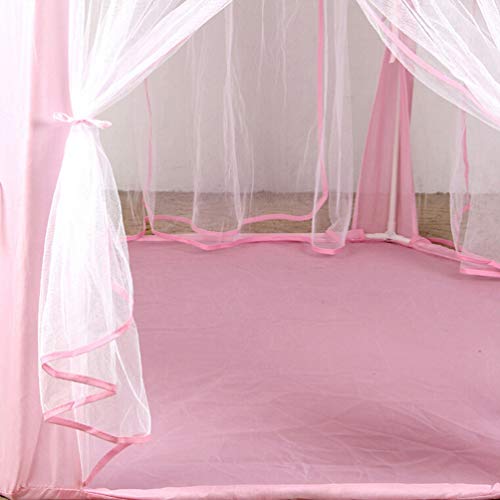 IMIKEYA Barraca infantil hexagonal grande para castelo da Yurt Kids Tent para diversão interna (Rosa