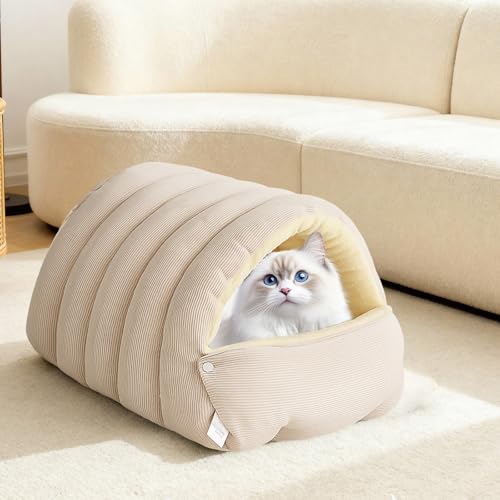Lit pour chat haut de gamme en velours doux et dehoussable - 3