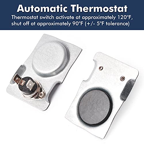 Image of Hiorucet Yiming Magnetic Thermostat Switch with High Temperature Resistant Wire for Fireplace Blower Fan, Wood Stove, Gas Log Fireplace, Circuit On At 120F and Off At 90F.