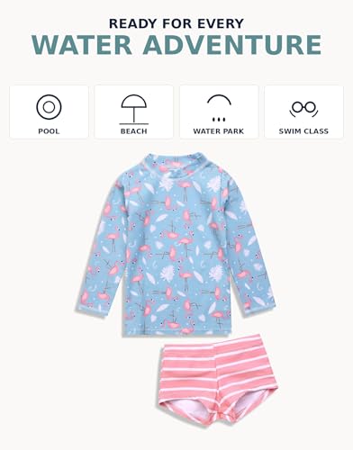 Image of VAENAIT BABY Girls Rash Guard Swimsuit UPF 50+ Long Sleeve Toddler Bathing Suit Ribbon Stawberry Floral Fruit for 2~8Years