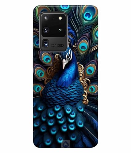 Image of Printed Hard Back Case Cover & Compatible for Samsung Galaxy S20 Ultra | Peacock Vector Art (Multicolor) - D1206