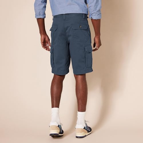 Image of Amazon Essentials Men's 10 inch Classic-Fit Cotton Cargo Shorts with Pockets, Zip Fly, Button Waist (Available in Big & Tall)