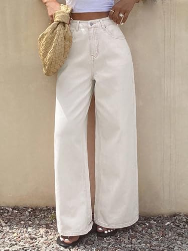 Image of TOPLOT Women's Jeans | High Rise Waist Design | Baggy Fit Style with Relaxed Silhouette | Trendy Look with Comfortable Wear | Easy Styling for Everyday Fashion | Casual, Streetwear (5204)