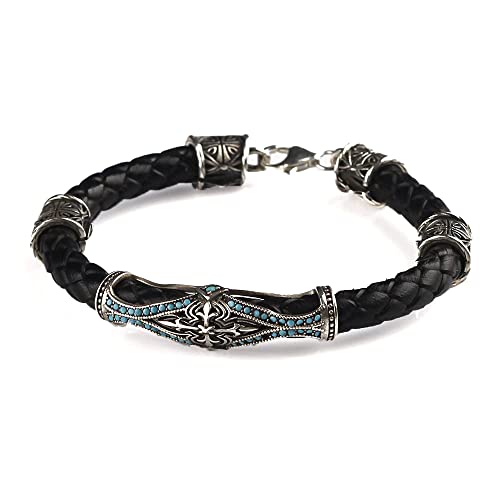 BayVog 925 Sterling Silver Handmade Engraved Turquoise