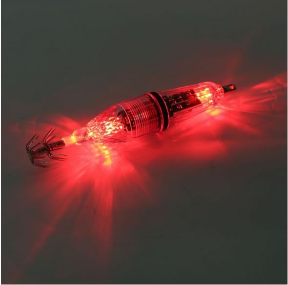 WINCSPACE Fishing Lure Light Deep Drop Underwater, Water-Triggered Designed Light Bait Flasher Saltwater Freshwater Bass Halibut Walleye Lures Attractant 10 PCS (Small-red), mixed