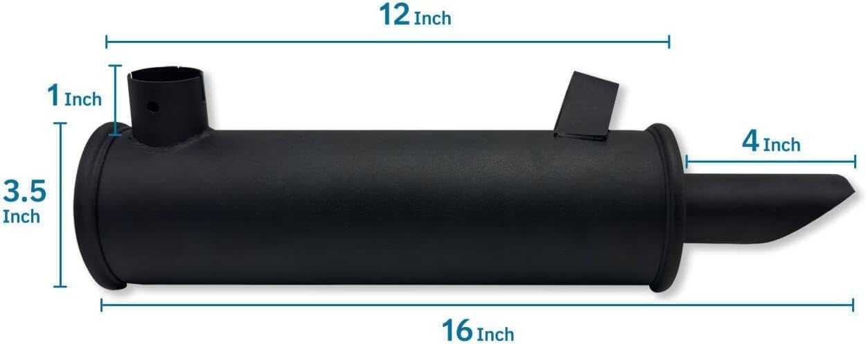 Lawn Mower Engine Muffler Exhaust Compatible with Kohler K241, K301 and K321 Fits Cub Cadet Garden tractors 393840-R91, IH-393840-R91, 237550, 237550-S ，