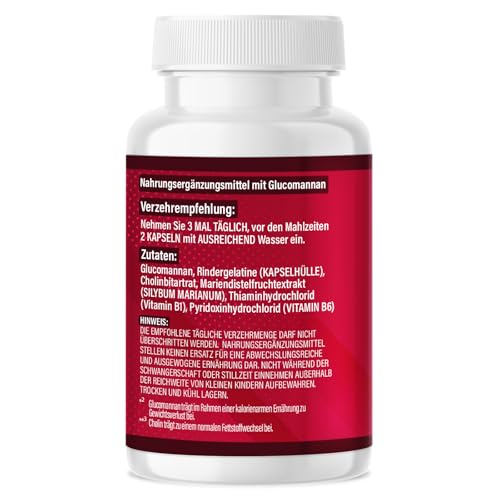 INSTANT BURN® Appetitzügler Kapseln – Abnehmen & Stoffwechsel - EXTREM hochdosiert mit Glucomannan, Cholin, Vitamin B1 und B6 – Für Frauen & Männer, schnell & stark – Nahrungsergänzung, 21 Tage Kur