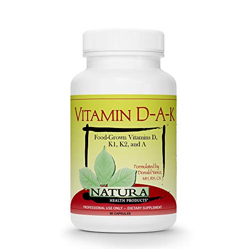 Natura Health Products - Vitamin D-A-K, Bone, Heart and Vision Supplement - with Strength Supporting Vitamins D3 5000 IU, K1, K2, and Vitamin A from Carotenoids- 60 Capsules