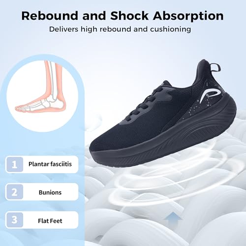 RomenSi Wide Toe Box Shoes Women Arch Support Walking Shoes Comfortable Wide Width Tennis Sneakers for Plantar Fasciitis Relief US 6-114