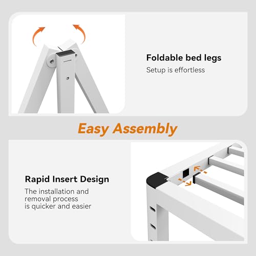 Image of NKZ Full Platform Bed Frame, 18 Inch Metal Bed Frame with Storage Space, No Box Spring Needed, Easy Assembly, Noise Free, 3,500 lbs Heavy Duty Steel Slats Support