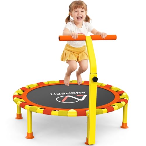 Image of ANCHEER 38'' Indoor Toddler Trampoline for Kids, Foldable with T-Handle