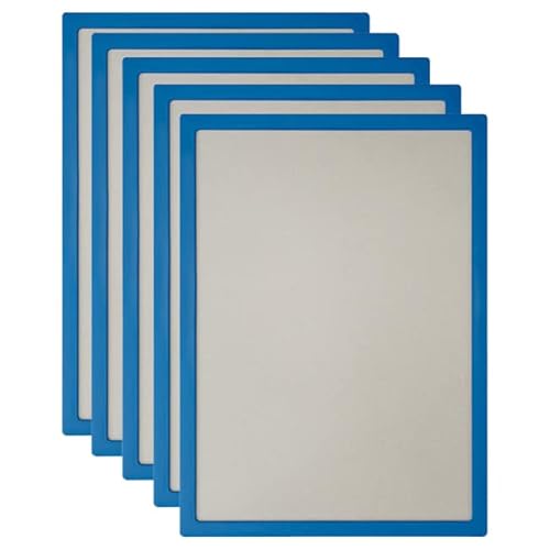 VKF Renzel GmbH Vorteilspack 5x Plakatrahmen DIN A4 - Infotafel - Bilderrahmen - 6 Farbvarianten - inkl. entspiegelter PVC-Abdeckfolien (blau ähnl. RAL 5017) Cover