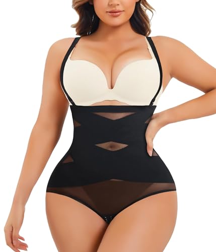 Bafully Mutande Pancera Contenitiva Donna Guaina Modellante Snellente Vita Alta Mutande Contenitive Pancia Piatta Slip Dimagrante Body Shaper Senza Cuciture (Nero,L)