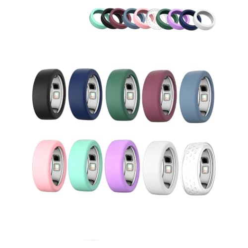 For Oura Ring 5��p�V���R�������O�J�o�[ �h�o���h�~�G���X�e�B�b�N�f�ރt�B�b�g�� �S�j���Ή��̃t�B�b�g�l�X�E�����E����p�A�N�Z�T���[-M for 10/11/12/13 10 Pack