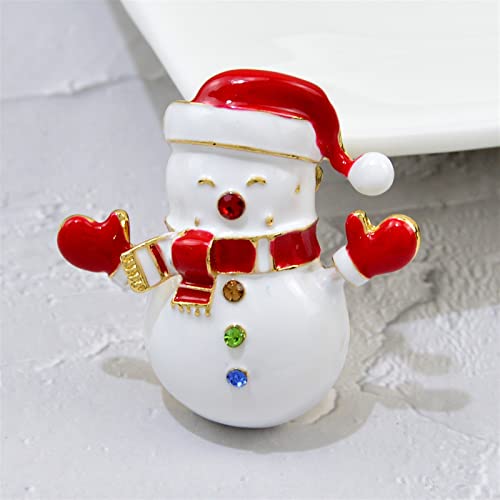 Broche bonhomme de neige émail strass accessoire vêtement pull robe de Noël - 4