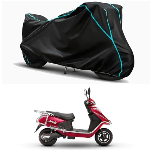 Image of Waterproof Bike Body Cover Compatible for | Tunwal Sport 63 Mini 48V LA | Taffeta Fabric, Sky Piping Design, Bottom Elastic Fit | Dustproof, Sun UV & Rain Protection for All Weather.