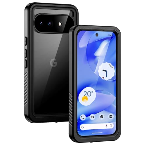Lanhiem for Pixel 9a Case, IP68 Waterproof Dustproof, Built-in Screen Protector, Rugged Full Body Shockproof Phone Case for Google Pixel 9a 6.3', Black