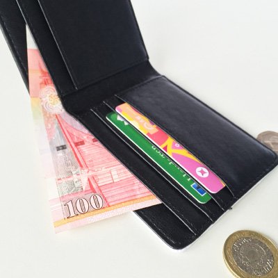 Portefeuille motif sakura et temple japonais au design bifold multicolore unique - 2