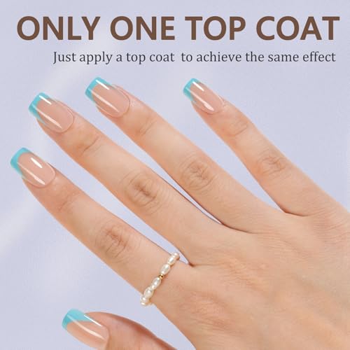 Misssix French Gel Nail Tips, 160Pcs French Tip Press on Nails Short Square, No Need to File Tips Pre-lasting, Fake Nails for Nail Art DIY 16 Sizes