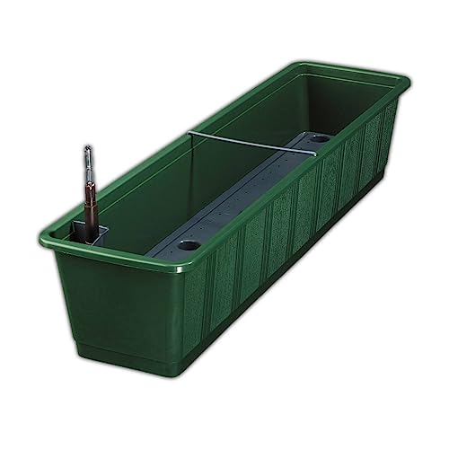 Erhard-Trading Blumenkasten Aqua Green Plus Balkonkasten mit Wasserspeicher (Größe 3 (100 cm), Grün)