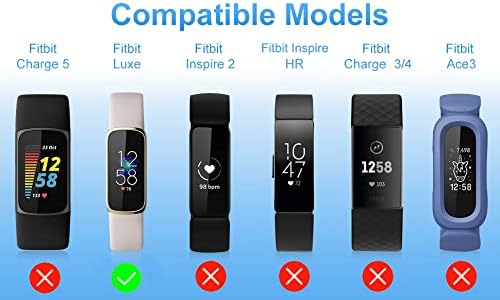 Miniatura 2 de Correas de cuero genuino compatibles con Fitbit Luxe Strap ajustable de cuero deportivo de repuesto para reloj de lujo para mujeres y hombres