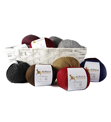 100% Baby Alpaca Yarn Wool Set Of 3 Skeins Lace Worsted Bulky/Chunky Weight - Heavenly Soft And Perfect For Knitting And Crocheting (Camel, Lace) #TOP4