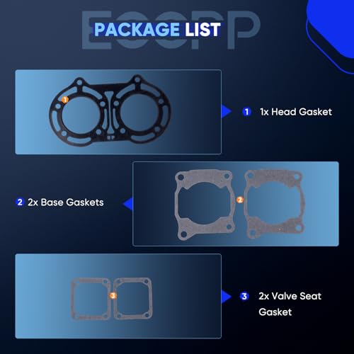 Image of ECCPP Cylinder Head Base Valve Seat Gasket Kit Fit 1987-2006 for Yamaha Banshee 350 Compatible fit for Gaskets | Gaskets Top End Rebuild Kit 810-K-GSK-0031, 3GG-11351-02-00