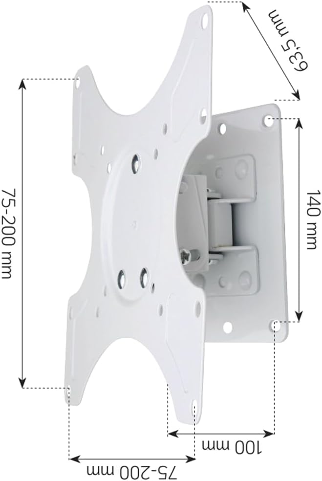 Techly ICA-LCD 2900WH Tilt/Swivel TV Wall Mount Ideal for 19"-37" LCD/LED TV's White