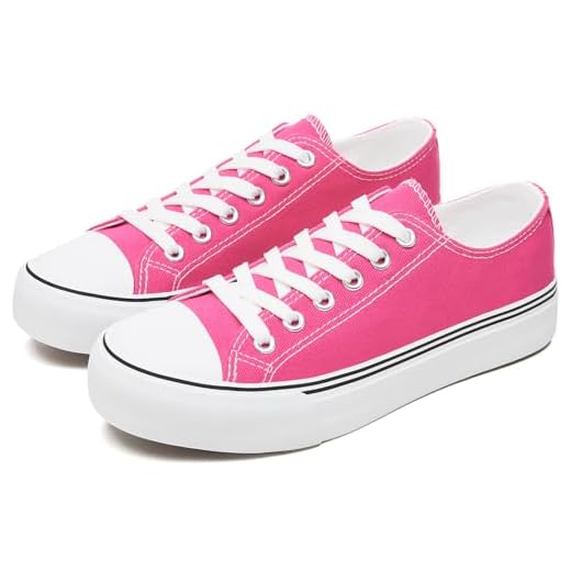 Iarus Tênis Feminino De Lona Cano Baixo Para Caminhada Casual E Confortável (Rosa 06)
