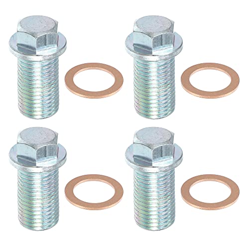 Tornillos M14 x 1.5 de drenaje de aceite de motor Dodge con acabado resistente tono plateado