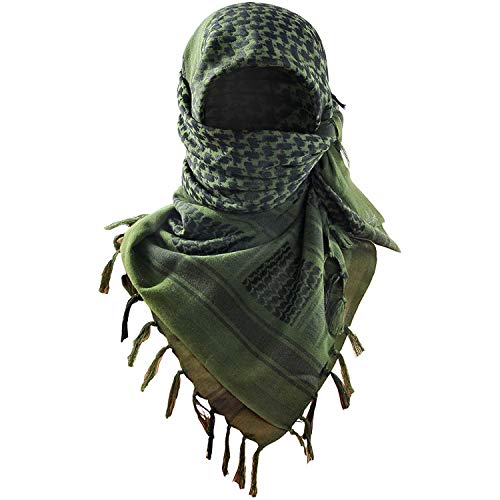 Luxns Military Shemagh Tactical Desert Scarf / 100% Cotton Keffiyeh Scarf Wrap for Men And Women