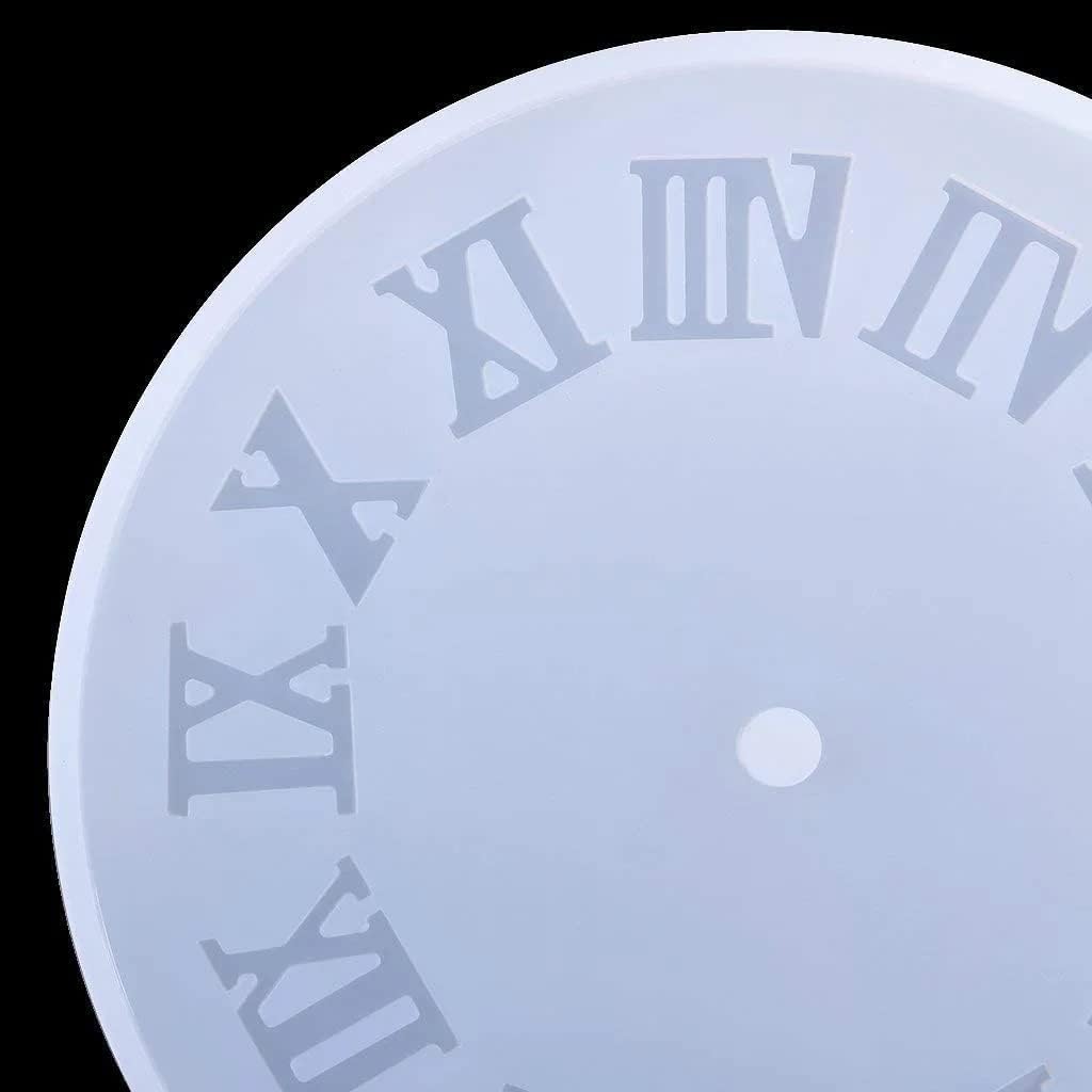 MGS CRAFT VIBES 8 Inch Clock Mould,Silicone Clock Resin Mold Roman Numeral Arabic Numeral Clock Silicone Resin Mold for Epoxy DIY Jewelry Making Creative DIY Multipurpose Transparent Coaster Mold 20x20cm 8 Mm Depth 4
