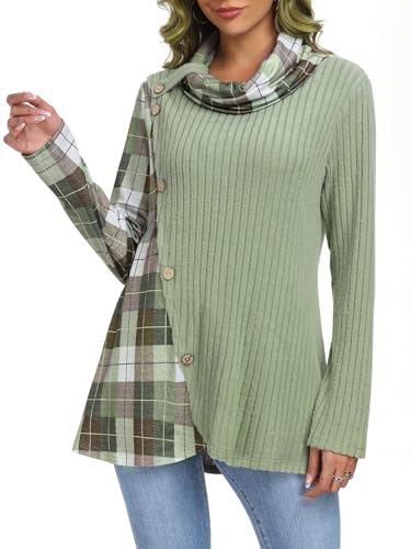 Image of Cestyle Cowl Neck Tunic Sweaters for Women Long Sleeve Casual Pullover