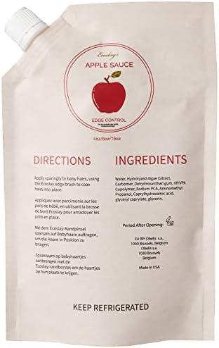 Ecoslay Apple Sauce Edge Control, Multi-purpose styling gel, No flaking or caking, Firm hold, 8oz