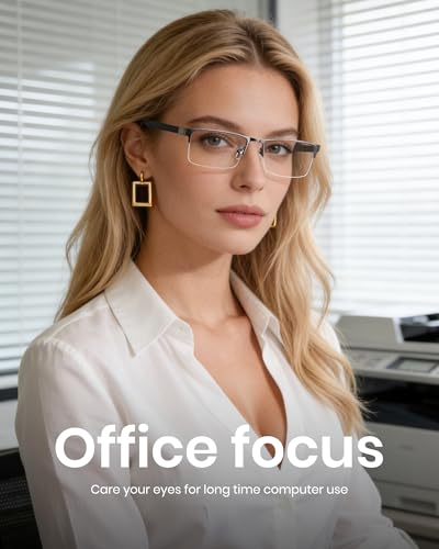 Image of Cyxus Blue Light Blocking Glasses for Men Woman Semi Rim Computer Gaming Office Study Eyeglasses with UV Protection 3 Pack 8001T09