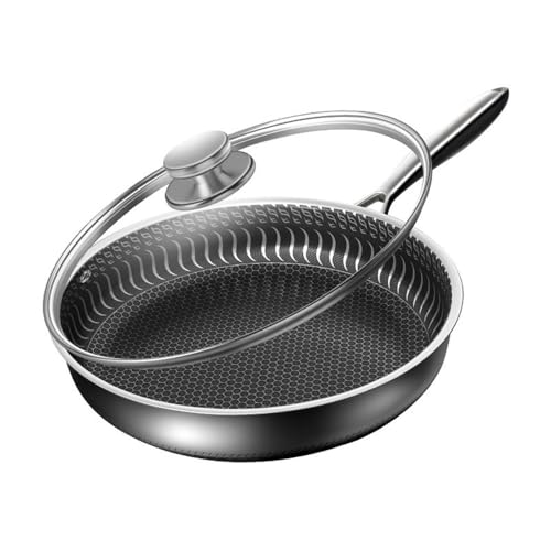 Wok en acero inoxidable con tapa de vidrio 12.6 in miniatura 1
