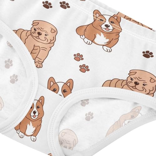 Wusikd Cute Puppies Girls' Underwear Cotton Lovely Pets Girls Briefs Soft Toddler Underwear 8T4