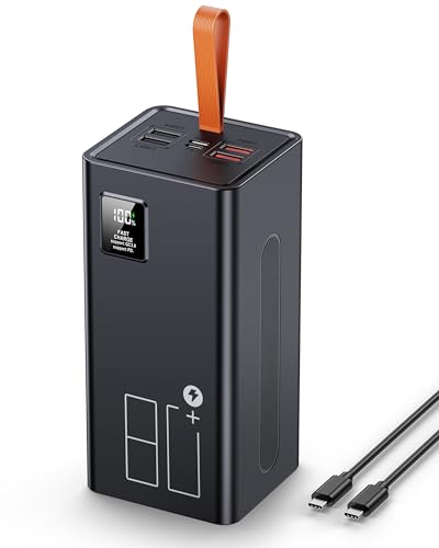 2026 große Powerbank 80000mAh Power Bank 30W PD USB-C Schnellladefunktion Externer Akku mit LED-Anzeige 5 Ausgängen und 2 Eingängen Externer Handyakku kompatibel mit iPhone Samsung Tablets Outdoor