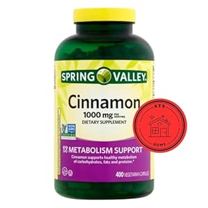 Spring Valley Cinnamon Dietary Supplement, 1000 mg, 400 Count + STS Sticker.