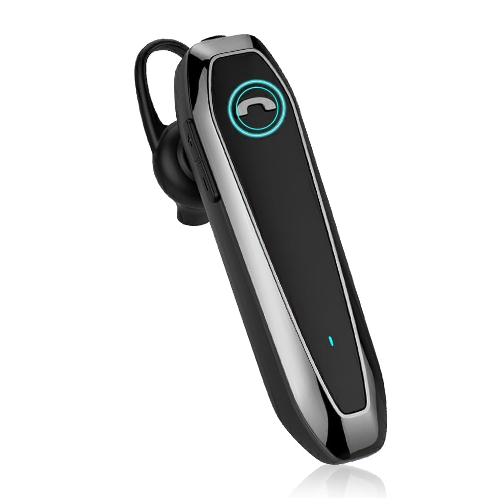 Auricolari wireless Bluetooth 5.3, autonomia standby fino a 280 ore, 33 ore di conversazione, utilizzabili in modalità mono, riduzione rumore, connessione a due dispositivi.(Nero)